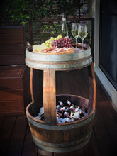 Load image into Gallery viewer, Made from authentic upcycled wine barrels, this Ultimate Entertainer is sophistication up top and party below!