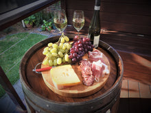 Load image into Gallery viewer, Take your entertaining to new heights with a classy and functional wine barrel table and ice bucket below.