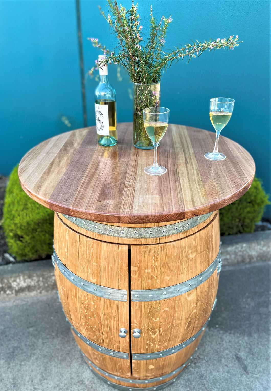 Entertaining Barrel Cupboard- 80cm tabletop