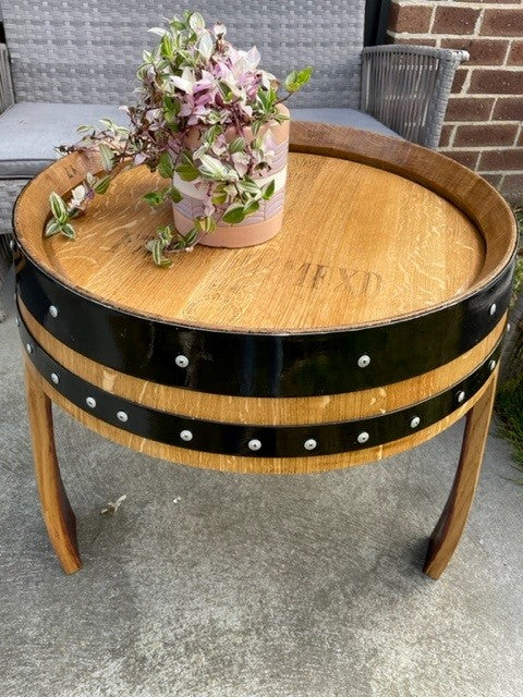 Barrel Coffee Table- Black Rings